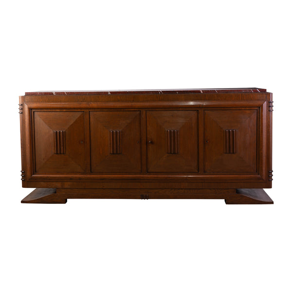 An Art Deco Sideboard in the style of Maxime Old with Marble Top