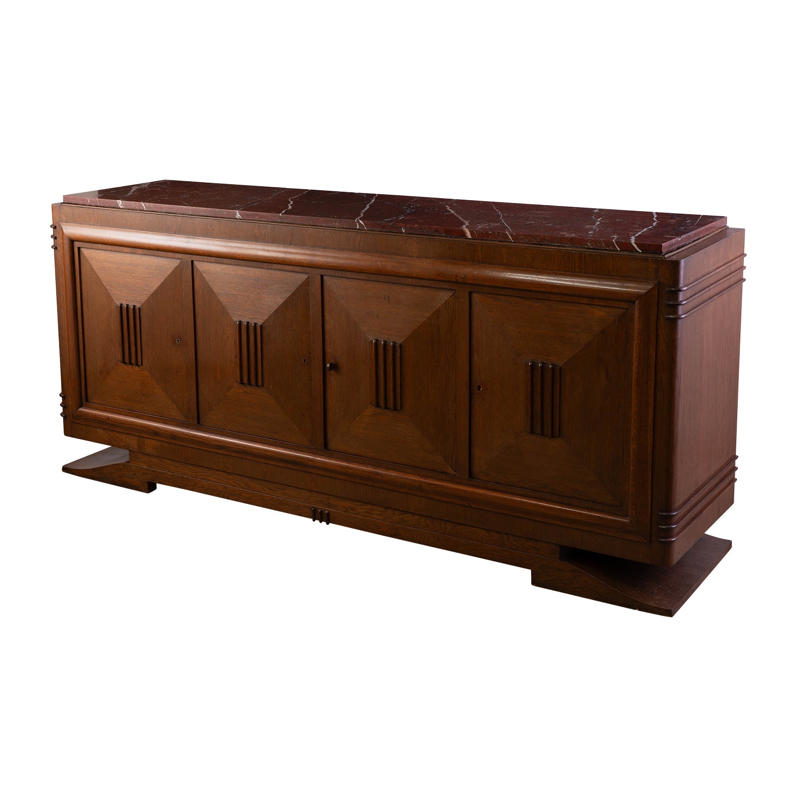 An Art Deco Sideboard in the style of Maxime Old with Marble Top