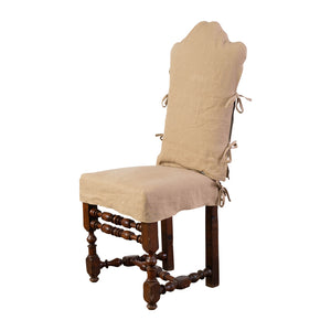 19th Century Italian Walnut Side Chair with Camel Back