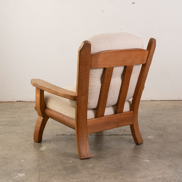 Pair of 1960s Oak Armchairs in the attributed to Guillerme et Chambron