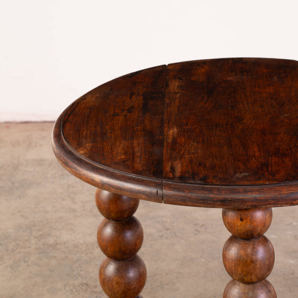 1960s Oak Side Table with Bobbin Reel Legs