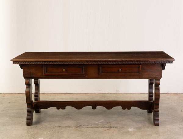 18th Century Italian Renaissance Style Walnut Console Table