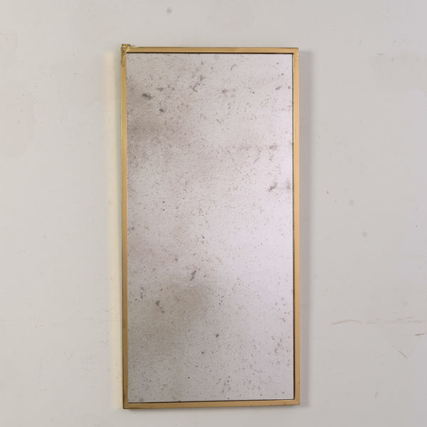 Italian 1960s Brass Mirror with pebbled Mirror Plate