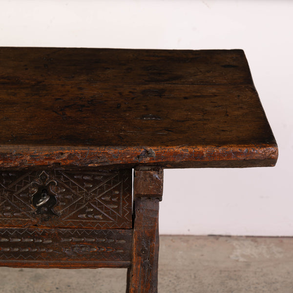 18th Century Spanish Console Table with Three Drawers