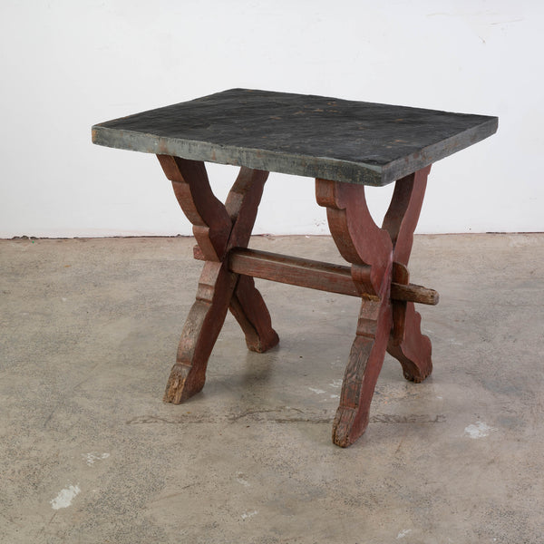 A Wabi Sabi 19th Century Slate Slab Topped Side Table