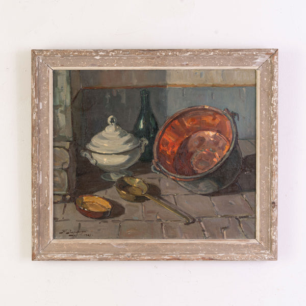 A Early 20th Century Still Life with Copper Pot