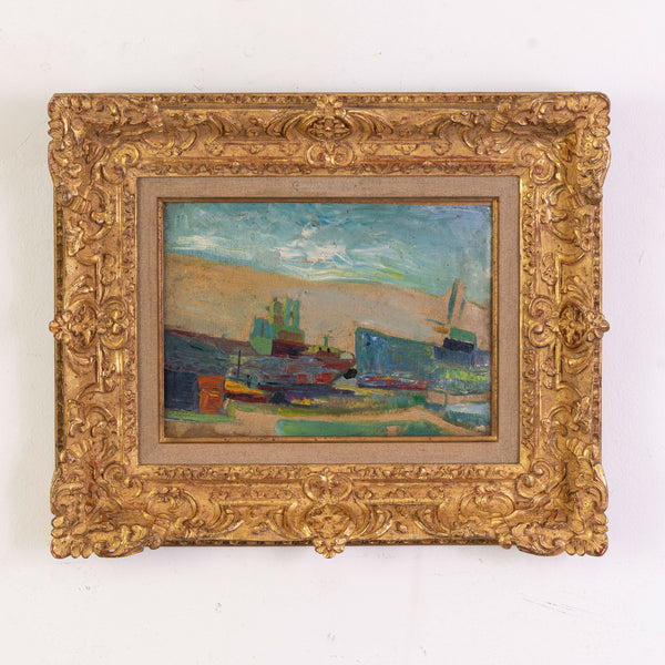 A Mid 20th Century impressionist Landscape in A Beauitful Regence Gilt Frame