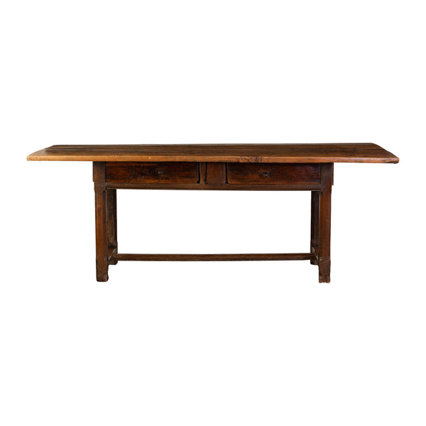 French 17th Walnut Console Table with two Drawers