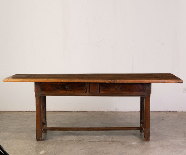 French 17th Walnut Console Table with two Drawers