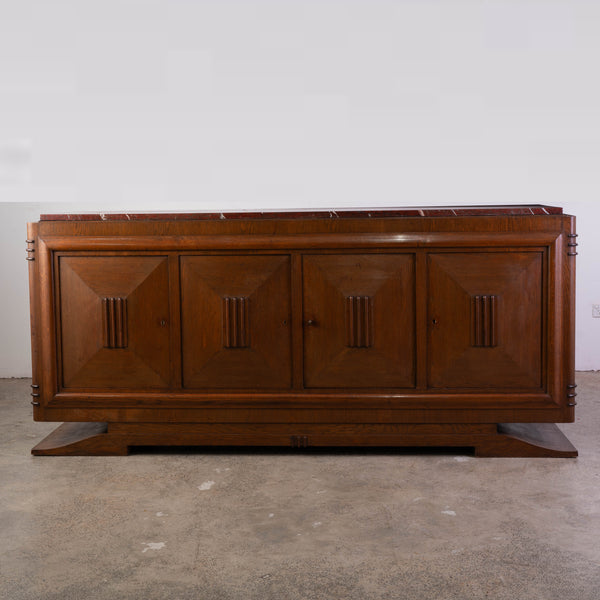 An Art Deco Sideboard in the style of Maxime Old with Marble Top