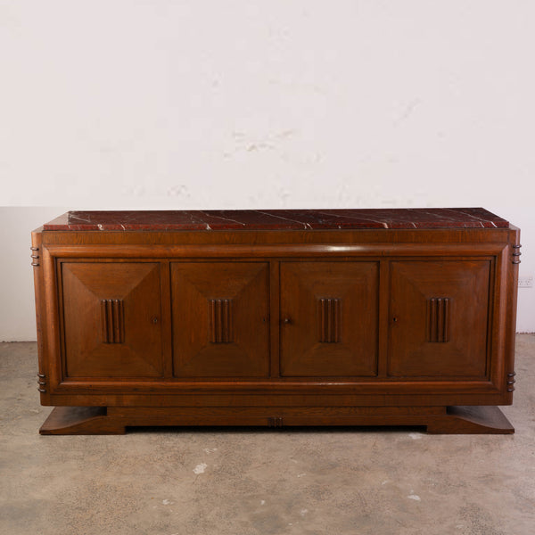 An Art Deco Sideboard in the style of Maxime Old with Marble Top