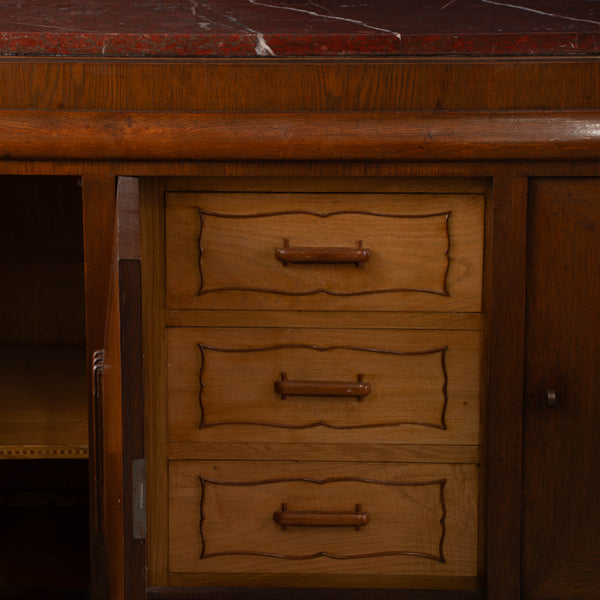 An Art Deco Sideboard in the style of Maxime Old with Marble Top