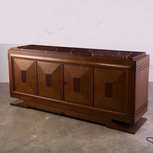 An Art Deco Sideboard in the style of Maxime Old with Marble Top