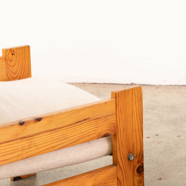 Pair of Vintage Scandinavian Pine Armchairs with Slung Cushions