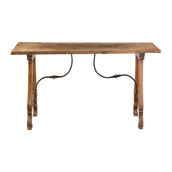 18th Century Blond Walnut Spanish Console Table