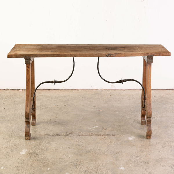 18th Century Blond Walnut Spanish Console Table