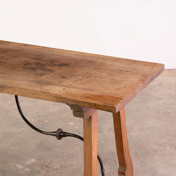 18th Century Blond Walnut Spanish Console Table