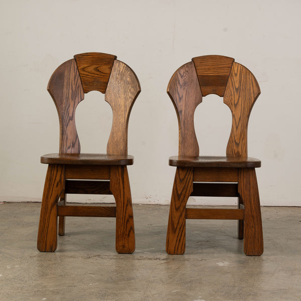 Set of Six Belgian Brutalist Dining Chairs