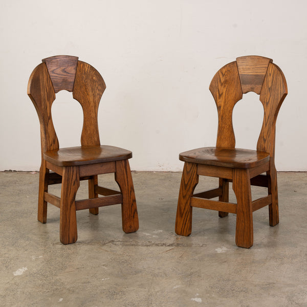 Set of Six Belgian Brutalist Dining Chairs