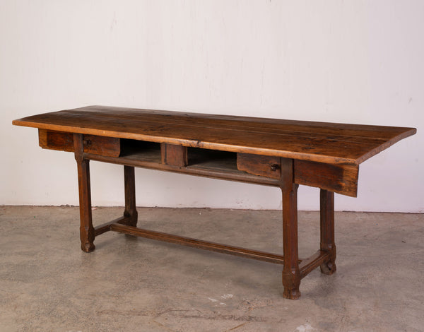 French 17th Walnut Console Table with two Drawers