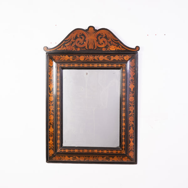 A 19th Century Dutch Marquetry Cushion Mirror