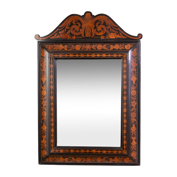 A 19th Century Dutch Marquetry Cushion Mirror