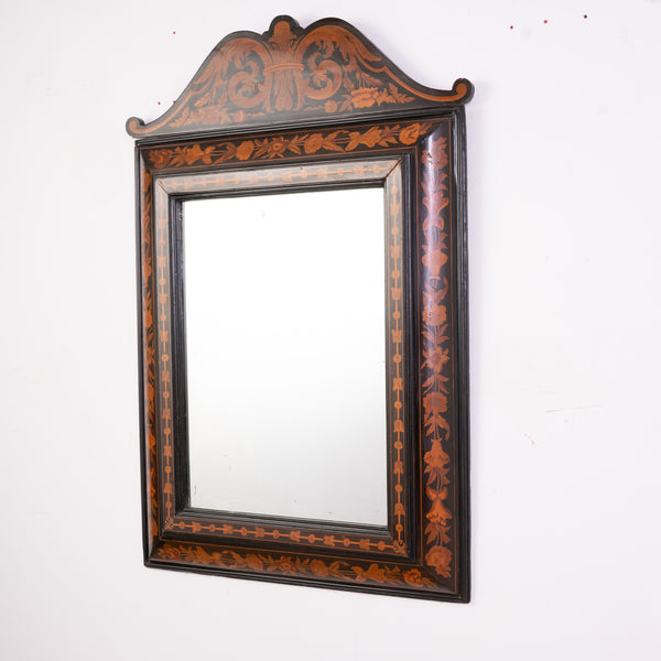 A 19th Century Dutch Marquetry Cushion Mirror