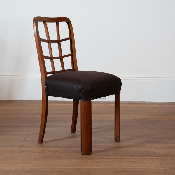 A Set of Eight Italian Art Deco Oak Dining Chairs, by Vittorio Valabrega