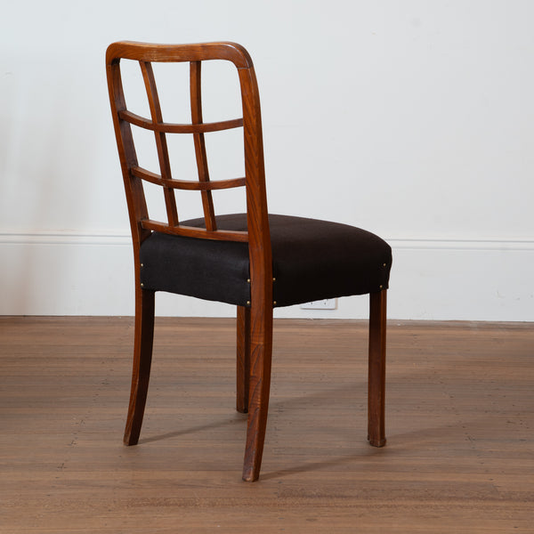 A Set of Eight Italian Art Deco Oak Dining Chairs, by Vittorio Valabrega