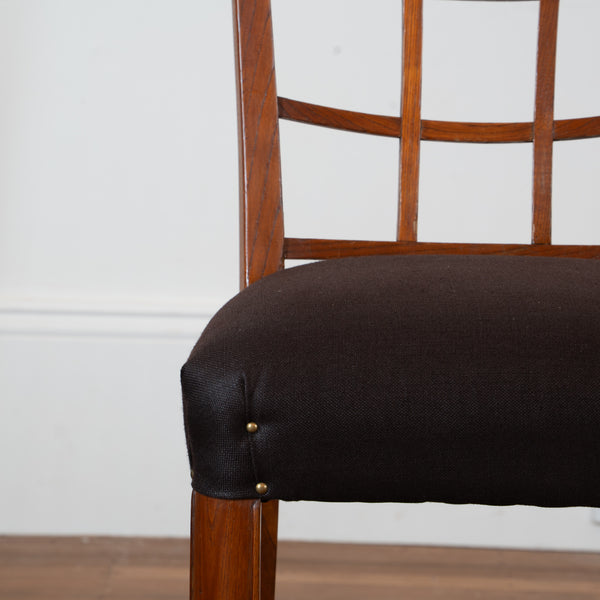 A Set of Eight Italian Art Deco Oak Dining Chairs, by Vittorio Valabrega