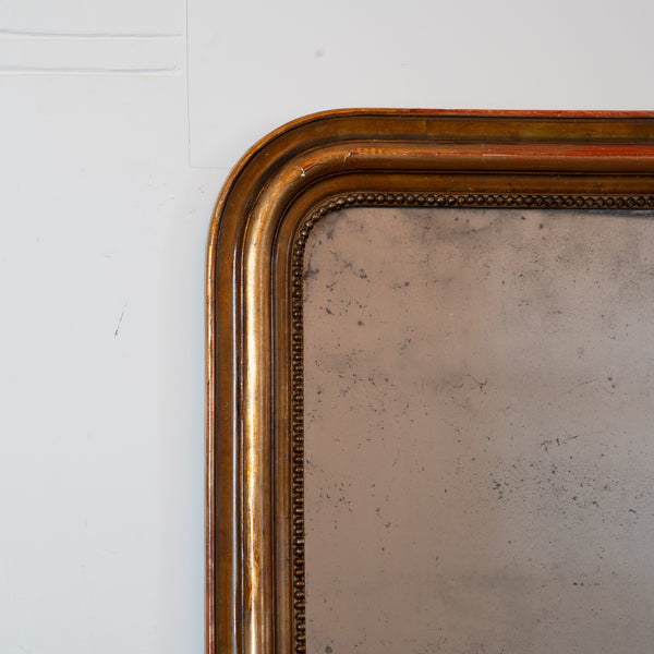 Louis Philippe Gilt and Gesso Overmantel Mirror