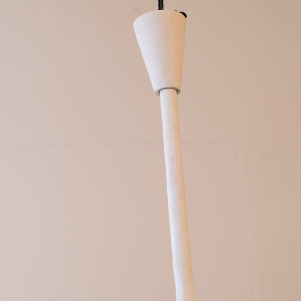 A White Plaster Three Light Chandelier in the manner of Alberto Giacometti