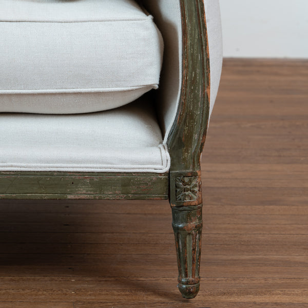 A French Louis XVI Green-Painted Daybed