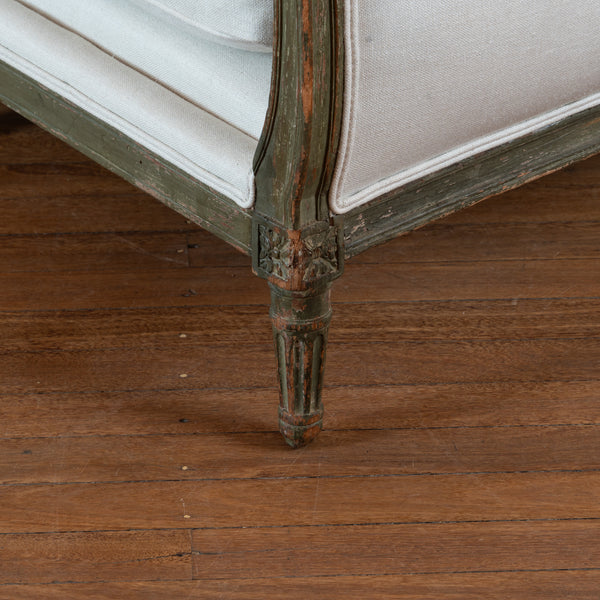 A French Louis XVI Green-Painted Daybed