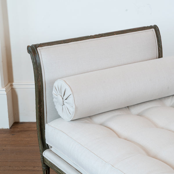 A French Louis XVI Green-Painted Daybed
