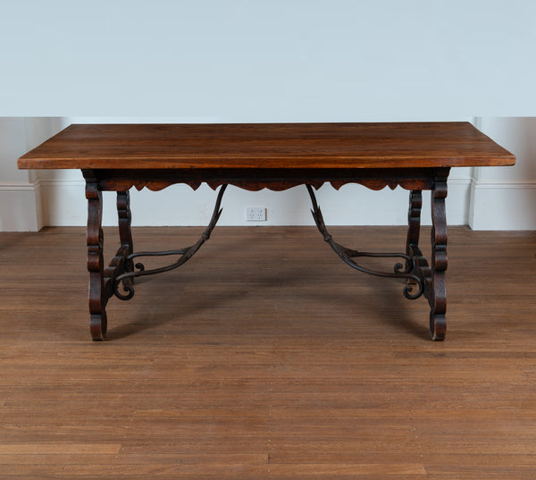 Late 19th Century Spanish Oak Trestle Table