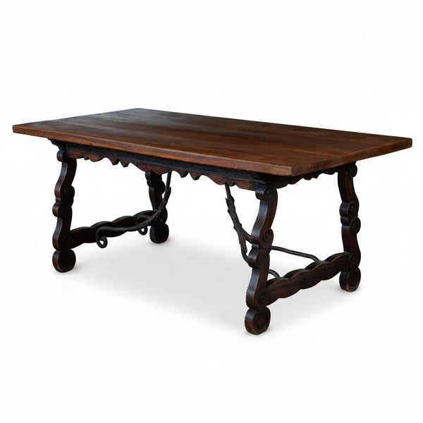 Late 19th Century Spanish Oak Trestle Table
