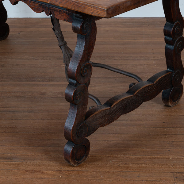 Late 19th Century Spanish Oak Trestle Table