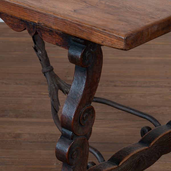 Late 19th Century Spanish Oak Trestle Table