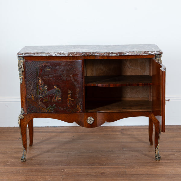 A French Gilt-Bronze Mounted Chinoiserie Lacquer and Kingwood Commode