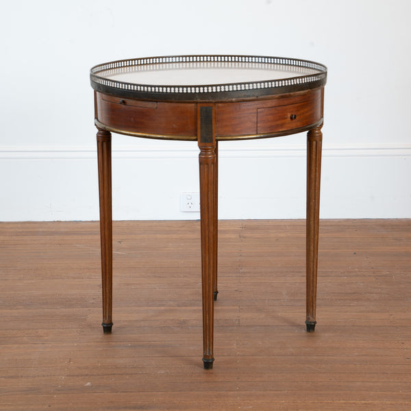Louis XVI Style Mahogany and Marble Buillote Table