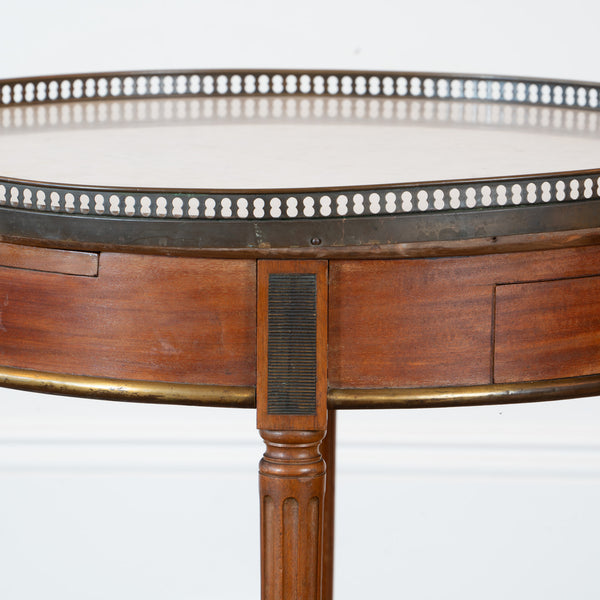 Louis XVI Style Mahogany and Marble Buillote Table