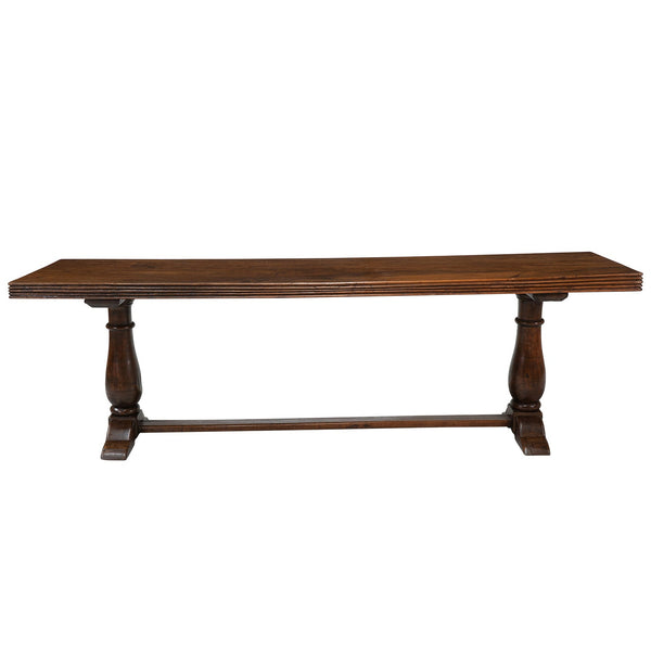 A 19th Century French Walnut Dining Table/Library Table with Reeded Edge
