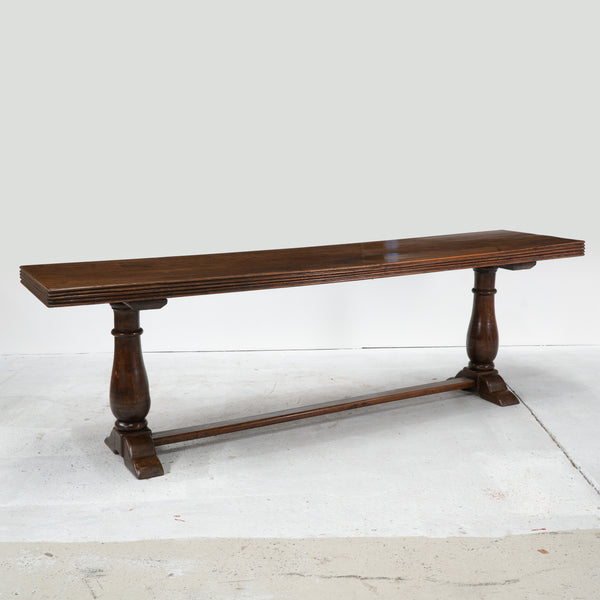 A 19th Century French Walnut Dining Table/Library Table with Reeded Edge