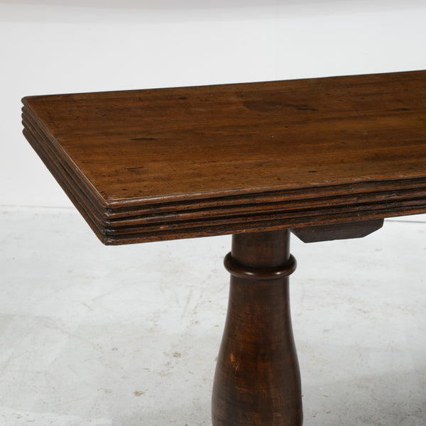 A 19th Century French Walnut Dining Table/Library Table with Reeded Edge