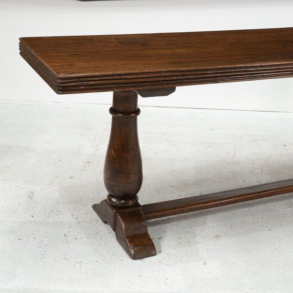 A 19th Century French Walnut Dining Table/Library Table with Reeded Edge