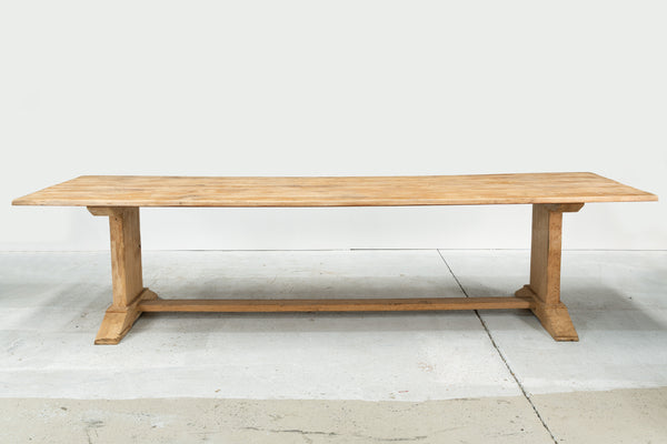 A Large French Bleached Oak Monastery Table