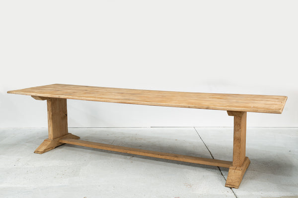 A Large French Bleached Oak Monastery Table