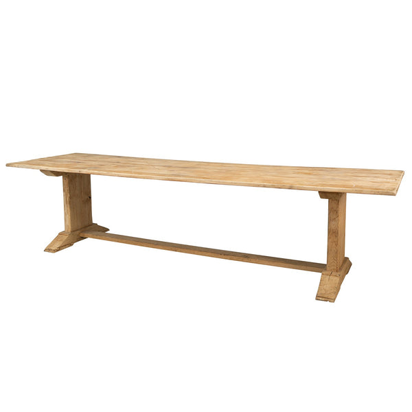 A Large French Bleached Oak Monastery Table