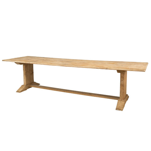 A Large French Bleached Oak Monastery Table